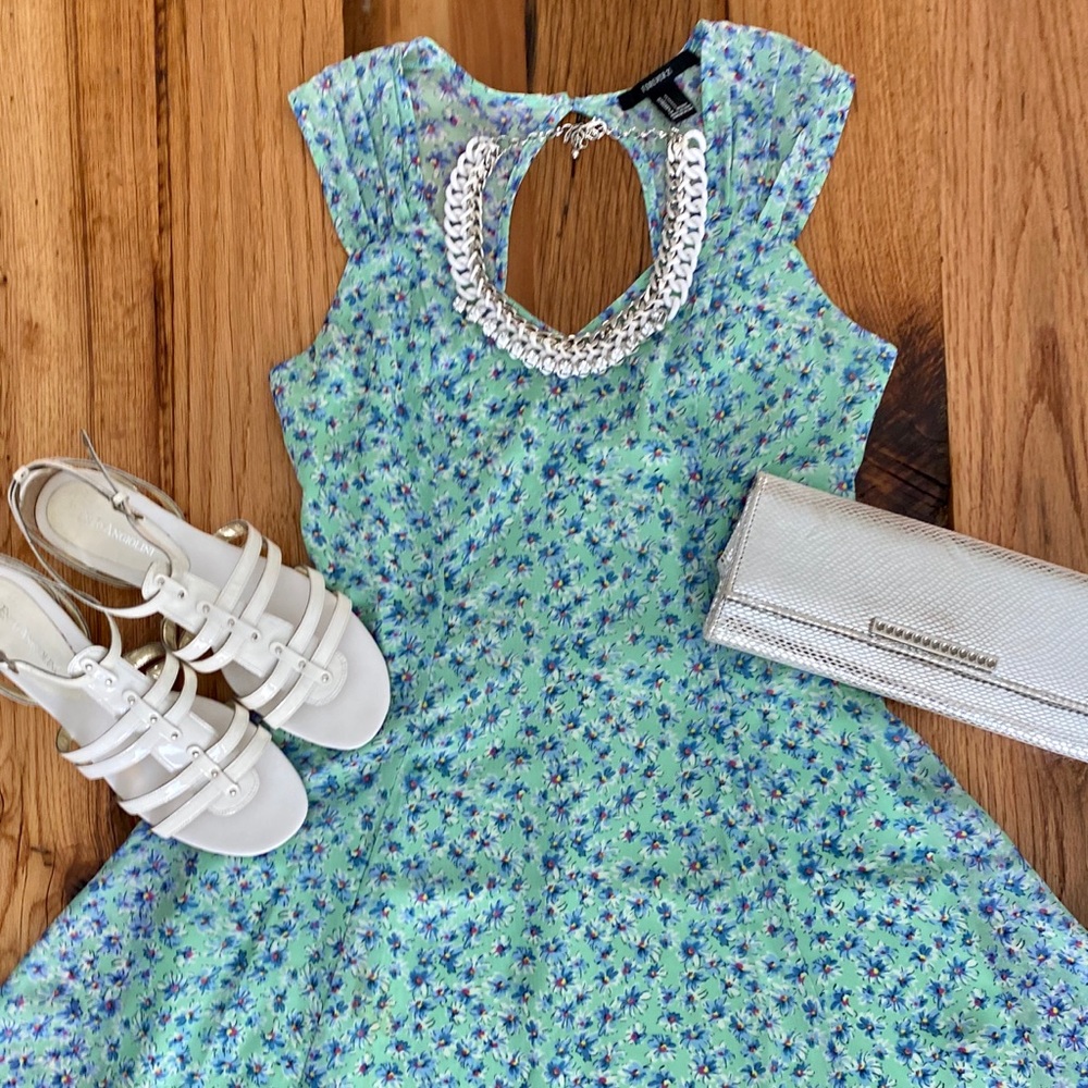 Sea foam Green Teal Dress
